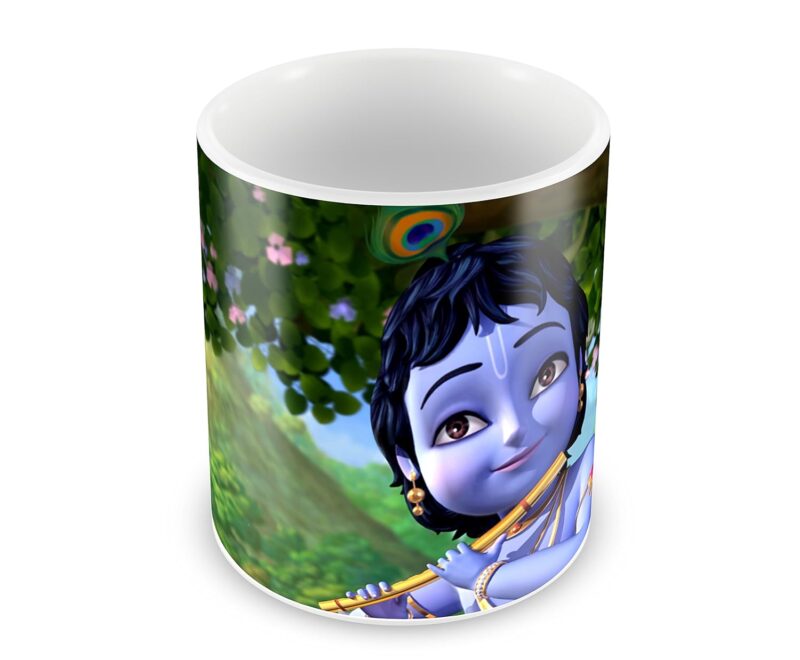 BeyondTrendz Little Krishna Printed Devotional Gift Ceramic Coffee Mug & Tea Cup (350 ml, 11 oz)