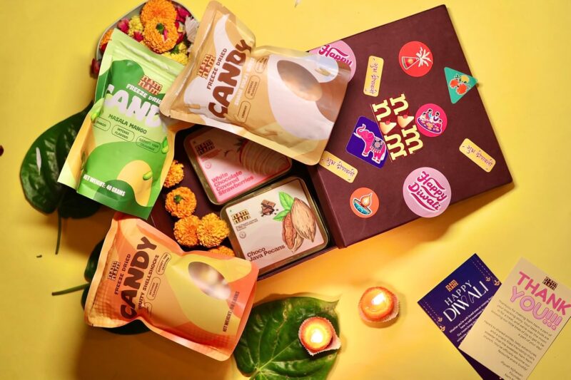 Nam Nam Grande Festive Indulgence Hamper | Luxurious Diwali Gift Box with Fruity Shellshocks, Shahi Kulfi Bites, Masala Mango, White Chocolate Strawberries & Choco Java Pecans | Perfect for Gifting & Celebrations 🪔🎉