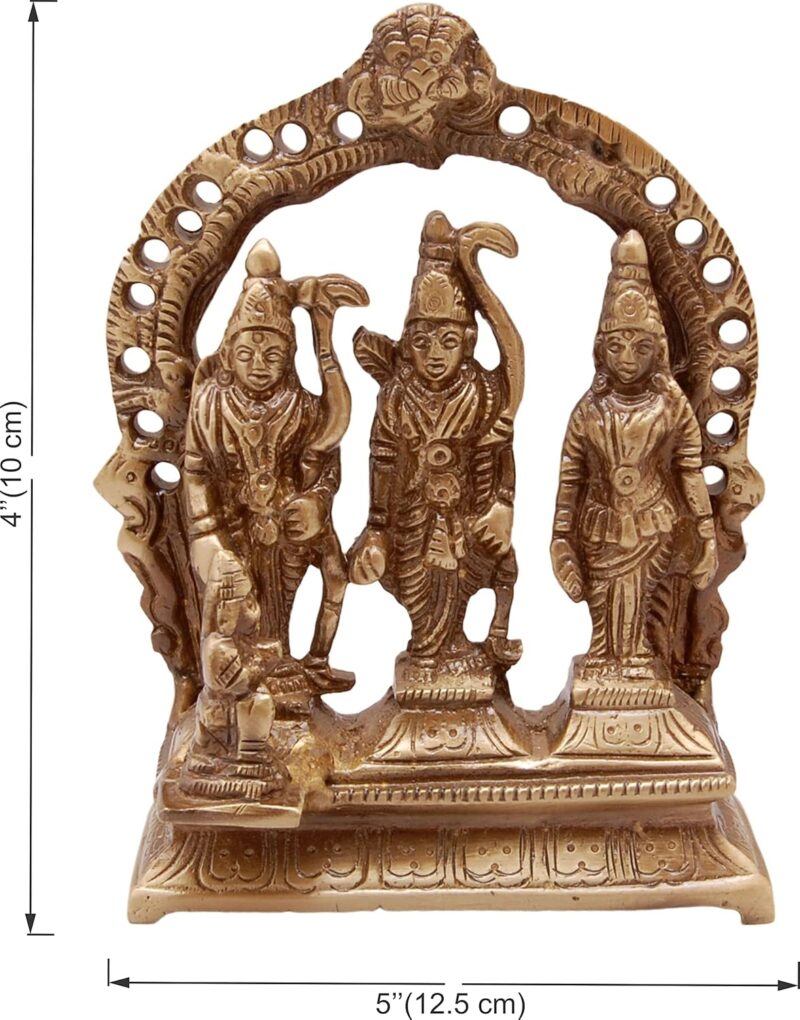 Two Moustaches Brass Ram Darbar Idol, Standard, Antique Brown, 1 Piece