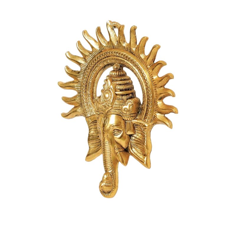 KridayKraft Metal Ganesha ji Statue,Ganpati Wall Hanging Sculpture Lord Ganesh Idol Lucky Feng Shui Wall Decor Your Home, Office,Religious Gift Article Decorative,Showpiece Figurines...