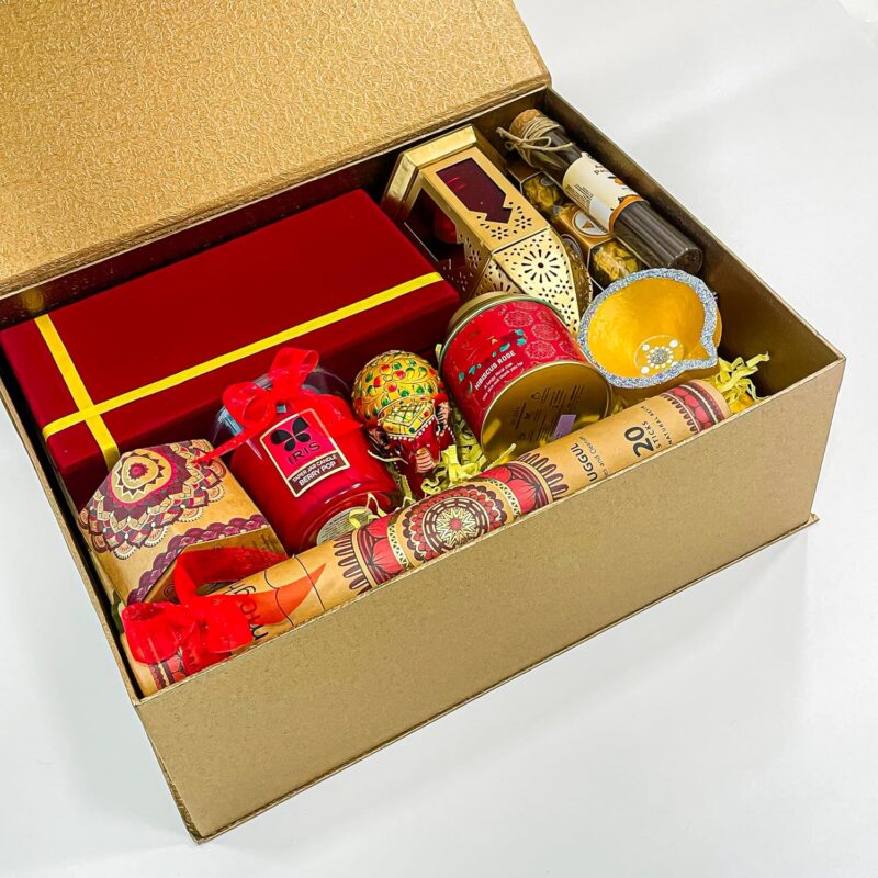 Angroos Dazzling Diwali Delights With Sweet Box, HERSHEY Kisses Festive Moments, Mysore Pak sweets and More Diwali Items | Diwali Gift hamper for Employees | Diwali gift box for office