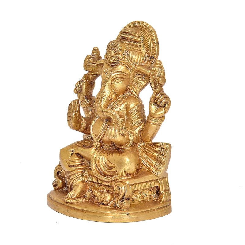 Amazon Brand - Umi Brass Lord Ganesha Ganesh Idol Statue Murti, Height : 5.5 inch