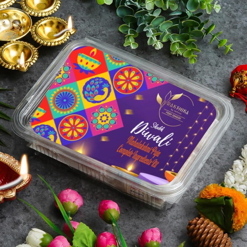 iinfinize 51 Items for Festival Pooja Samagri Ganesh Laxmi Pujan Kits Diwali Combo Item Traditional Worship Set Deepawali Gift Box