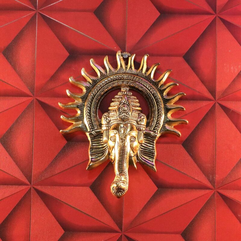 KridayKraft Metal Ganesha ji Statue,Ganpati Wall Hanging Sculpture Lord Ganesh Idol Lucky Feng Shui Wall Decor Your Home, Office,Religious Gift Article Decorative,Showpiece Figurines...