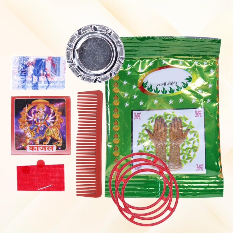 Fully MATA Rani Shringar Kit/Shringar Ka Saman for Durga Puja, Navratri Pooja, Teej and Karwa Chauth Festival (Set of 12 (M1))