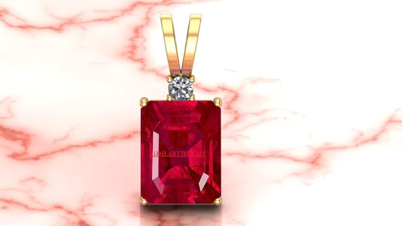 SIDHARTH GEMS Natural Certified Unheated Untreatet 18.00 Ratti A+ Quality Natural Burma Ruby Manik Gemstone Pendant Locket for Women's and Men's (Lab Certified)