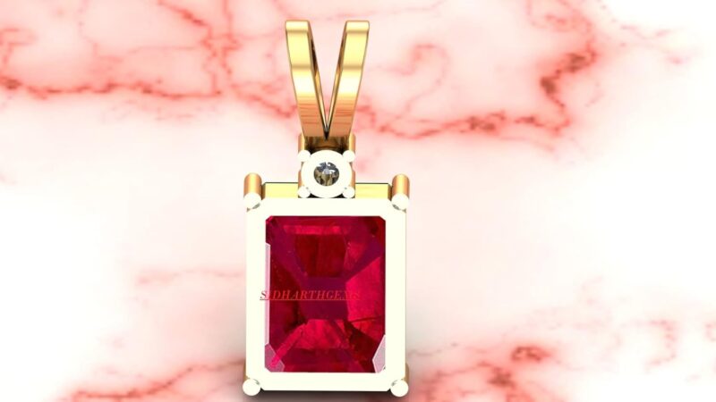 SIDHARTH GEMS Natural Certified Unheated Untreatet 18.00 Ratti A+ Quality Natural Burma Ruby Manik Gemstone Pendant Locket for Women's and Men's (Lab Certified)