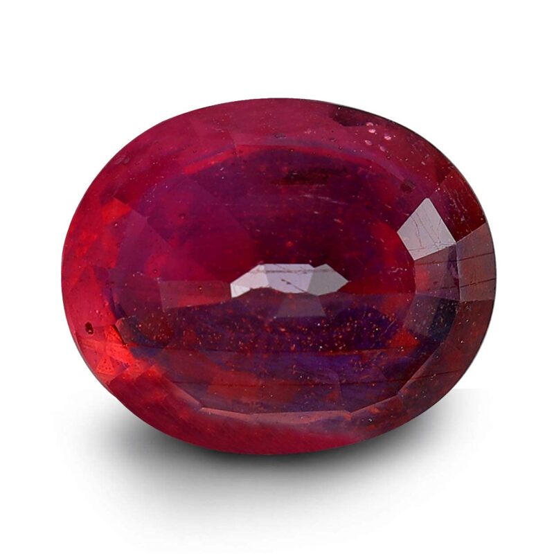 JAGDAMBA GEMS 8.25 Ratti / 7.70 Carat Natural AA++ Quality Burma Ruby Manik Stone Original Earth Mind Certified Natural Loose Gemstone{Lab - Teseted}