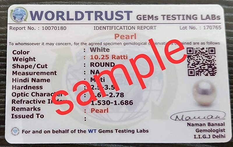 RRVGEM 5.00 Ratti White Pearl Loose Gemstone Certified Moti Stone(South Sea) Pearl Stone for Man and Woman with Lab - Certificate