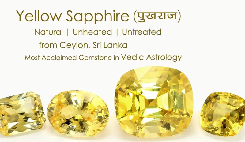 JAGDAMBA GEMS 12.00 Ratti Unheated Untreated Ceylone Yellow Sapphire Pukhraj Stone Original Certified Natural Gemstone