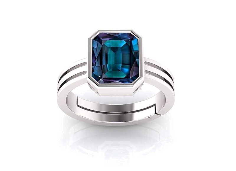 JAGDAMBA GEMS Lab Certified Alexandrite Ring Excellent Quality AAA++ 8.25 Ratti Gemstone GGTL Lab - Certified