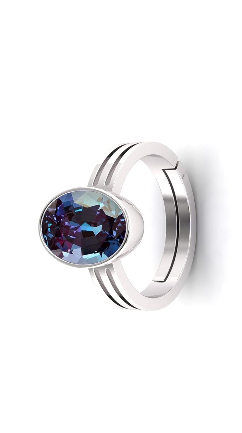 JAGDAMBA GEMS Lab Certified Alexandrite Ring Excellent Quality AAA++ 13.25 Ratti / 12.72 Carat Gemstone GGTL Lab - Certified