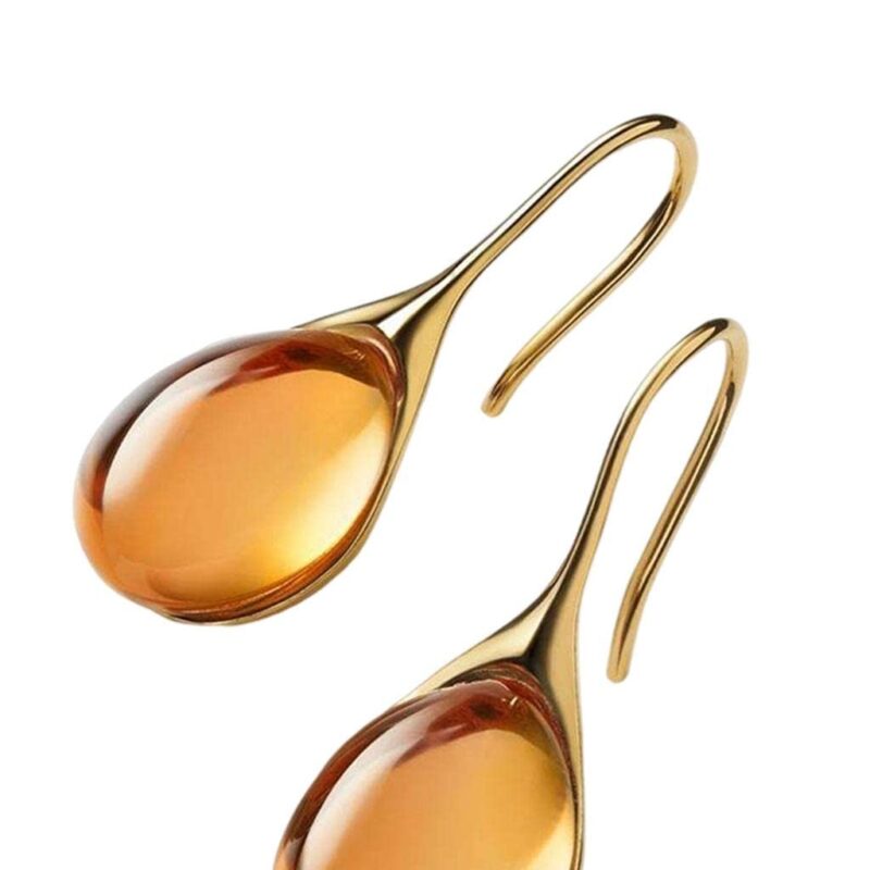 THE STYLE SUTRA® Teardrop Women Natural Stone Hook Dangle Earrings Jewelry For Wedding Amber | Fashion Jewelry | Earrings