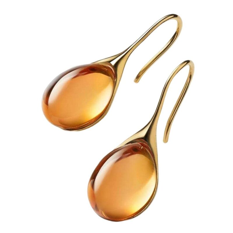 THE STYLE SUTRA® Teardrop Women Natural Stone Hook Dangle Earrings Jewelry For Wedding Amber | Fashion Jewelry | Earrings