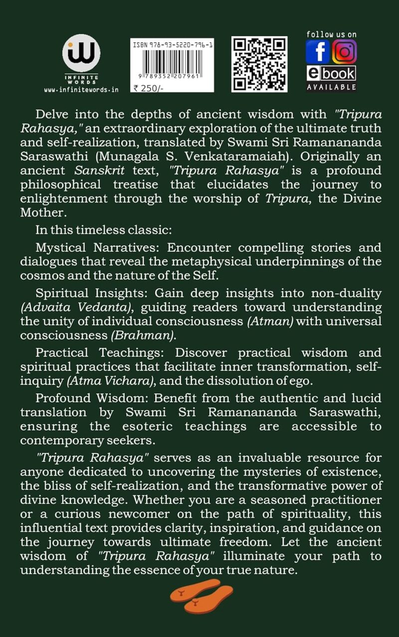 Tripura Rahasya | Introduction To Tantra Sastra | Sri Ramanananda Saraswathi | Munagala S. Venkataramiah | Sir John Woodroffe | Arthur Avalon Books | Sir John George Woodroffe | Sir John Woodroffe (Arthur Avalon) | Books Combo Gift Pack Set | Rahasyam | Gurudev Datta Books | Datt Guru | दत्तगुरु, दत्तात्रेय तंत्र, दिगंबर, Dattatreya, Charitra, Shree Puran श्रीदत्तात्रेय पुराण, Awadhoot Geeta, Avadhuta Gita, अवधूत गीता बुक, Mahatmya श्रीदत्त माहात्म्य, Vajra Kavacham, कृत, Shreepad Shreevallabh Charitramrut, श्रीपाद श्रीवल्लभ चरितामृत ग्रंथ | Shastra Book in English | तंत्र शास्त्र तंत्रशास्त्र | Esoteric Teachings | Mantra Yantra of Sri Vidya | The Serpent Power | Principles of Tantra | The Garland of Letters | Shri Vijnana Bhairava Tantra The Ascent | Shakti and Shakta | Mahanirvana Tantra | Sadhana Bhairav Vigyan Prayog Prabhav Siddhi Self-Realization, Spiritual Wisdom, Consciousness Hindu Meditation तंत्र मंत्र साधना यंत्र सिद्धि तंत्रसार तंत्र सार बुक किताब