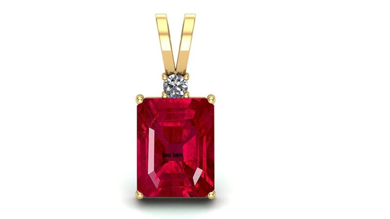 ANUJ SALES Certified 8.25 Carat A+ Quality Natural Ruby Manik Ashtadhatu Gold Plated Pendant/Locket Gemstone by Lab Certified(Top A+) Quality