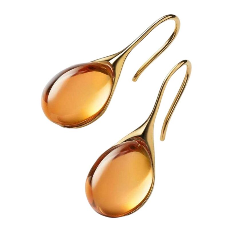 THE STYLE SUTRA® Teardrop Women Natural Stone Hook Dangle Earrings Jewelry For Wedding Amber | Fashion Jewelry | Earrings