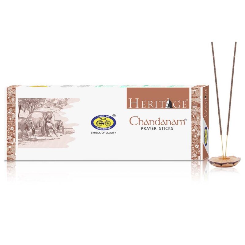 Cycle Pure Heritage Chandanam Prayer Sticks (Chandanam Incense Sticks) | Pack Of 2 | Sandalwood Incense For Positive Energy, Puja, Relaxation, Havan