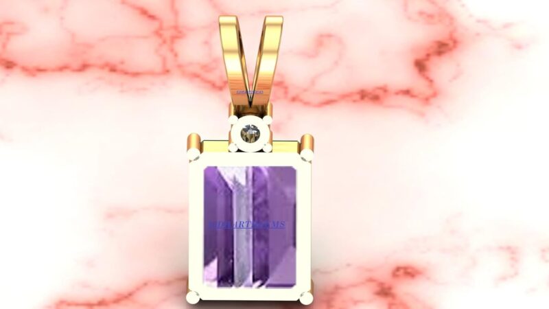 SIDHARTH GEMS 18.25 Ratti 17.25 Carat Natural Quality Katela Amethyst Gold Plated Pendant/Locket Gemstone (Top AAA+) Quality for Men and Women (GGTL Lab Certified)