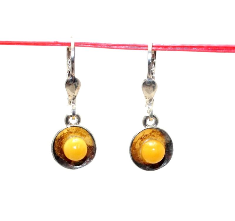 Rajasthan Gems Earrings 925 Sterling Silver Amber Gem Stone Traditional Handmade Women Gift j406