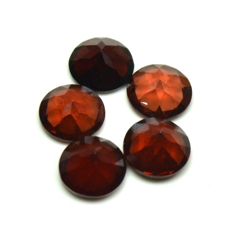 CaratYogi Certified Natural Hessonite Gemstone 11 Ct Gomedh Lots 5 Pcs Round Astrological Jewelry Making