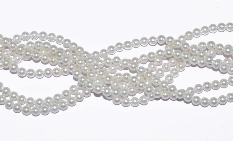 Beadwaala Natural and Freshwater Cultured Pearl Beads for Jewelry Making Natural Gemstone Semi Precious 5mm White 15" Package of 2 String.