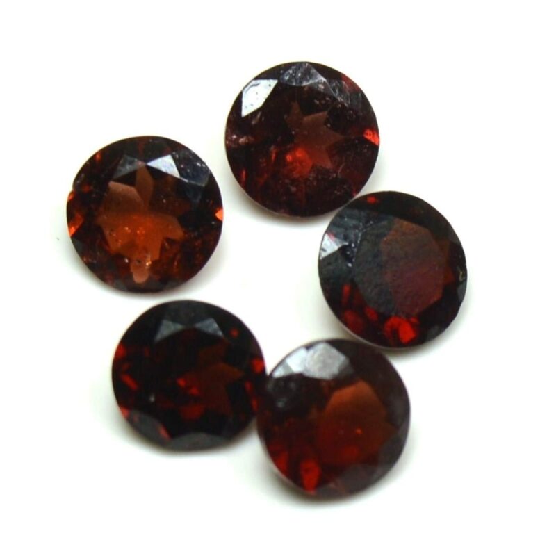 CaratYogi Certified Natural Hessonite Gemstone 11 Ct Gomedh Lots 5 Pcs Round Astrological Jewelry Making