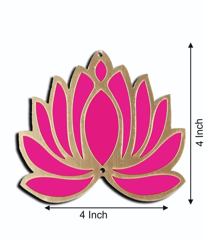 KHATUWALAS Red Lotus (Set of 2) Flower Wooden MDF 4 inch Cutouts Festive DIY Craft Rangoli Diya Material Kit Decoration for Diwali, Dashera, Ganpati Pooja, Festival, Wedding Gift