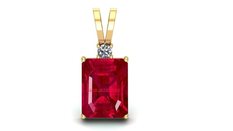 SIDHARTH GEMS Natural Certified Unheated Untreatet 18.00 Ratti A+ Quality Natural Burma Ruby Manik Gemstone Pendant Locket for Women's and Men's (Lab Certified)