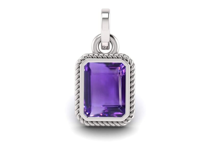 LMDPRAJAPATIS 9.25 Ratti 8.00 CaratNatural Quality Katela Amethyst Silver Plated Pendant/Locket Gemstone (Top AAA+) Quality for Men And women