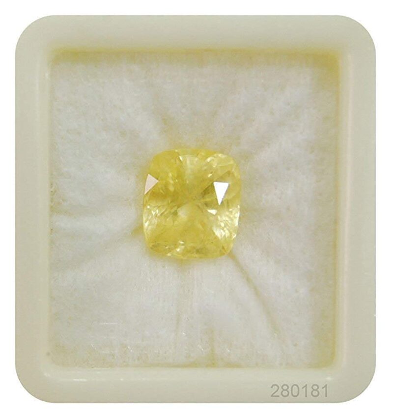 NAMDEV GEMS Yellow Sapphire Pukhraj 6.00 Carat GGTL Certified from Sri Lanka (Ceylon) Natural Original AAA++ Quality Loose Gemstone