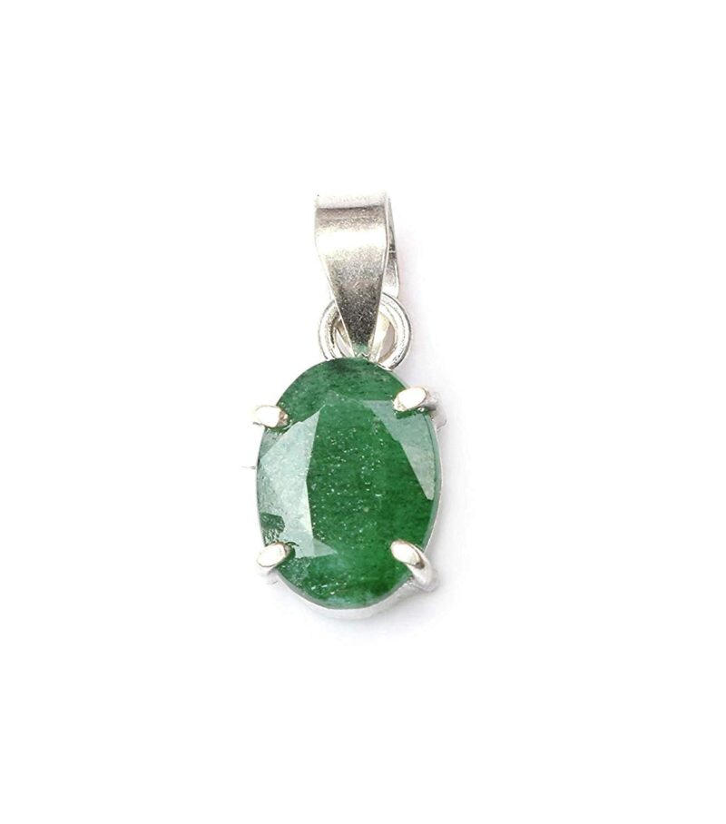 Bhairaw gems Natural Emerald Panna 4.32 Carat 5.25 Ratti Pendant/Locket (Panna Stone Panchadhatu Pendant) Quality Gemstone for Men and Women