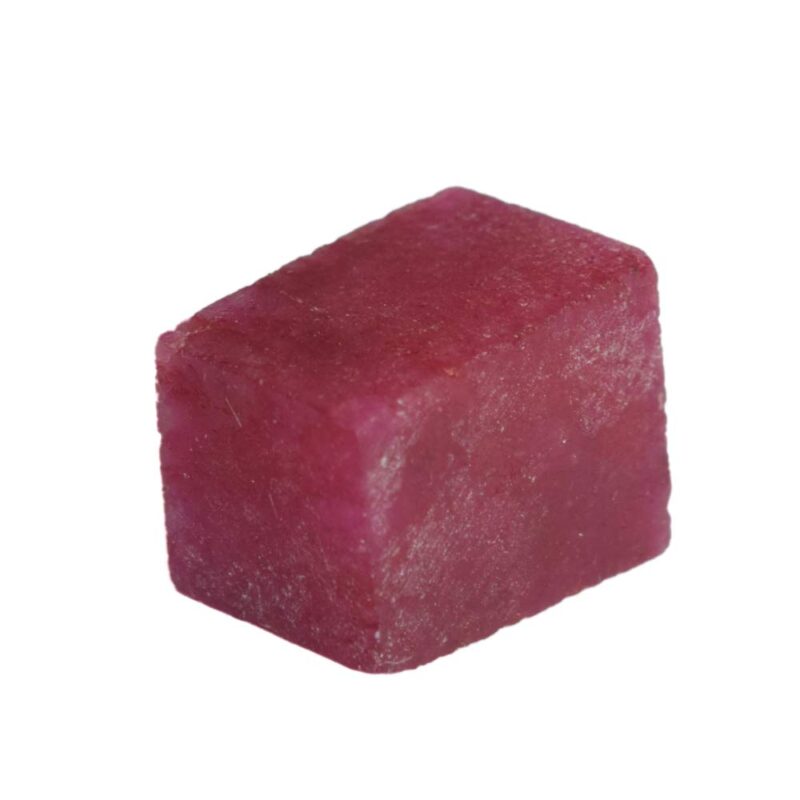 Gemhub Red Semi Precious Ruby (Manik) 19.50 Ct Africa Earth Mined Faceted Red Ruby Cube Loose Gemstone DY-777