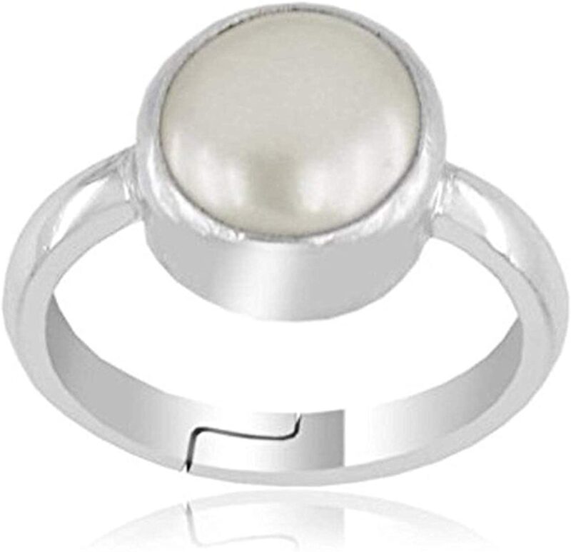 AYUSH GEMS 5.25 Ratti 4.47 Carat A+ Quality Pearl Moti Gemstone Ring for Women's and Men's