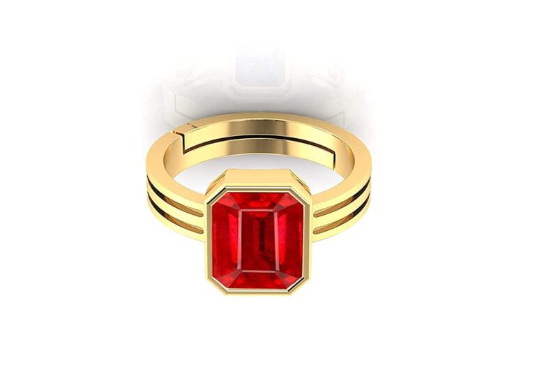 Anuj Sales Natural Certified Unheated Untreatet 4.00 Ratti A+ Quality Natural Burma Ruby Manik Gemstone Ring for Women's and Men's (Lab Certified)