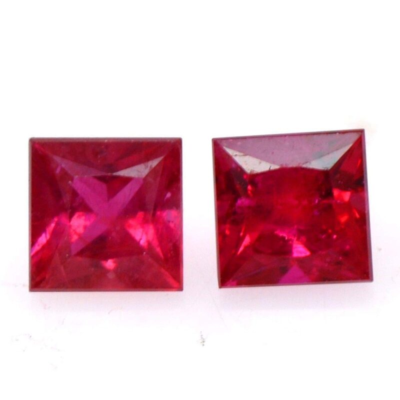 Ratnagarbha Ruby Cut Square Shape Faceted Loose gem Stone, red Rubies, Ruby red Color, Jewelry Making, Wholesale Price.