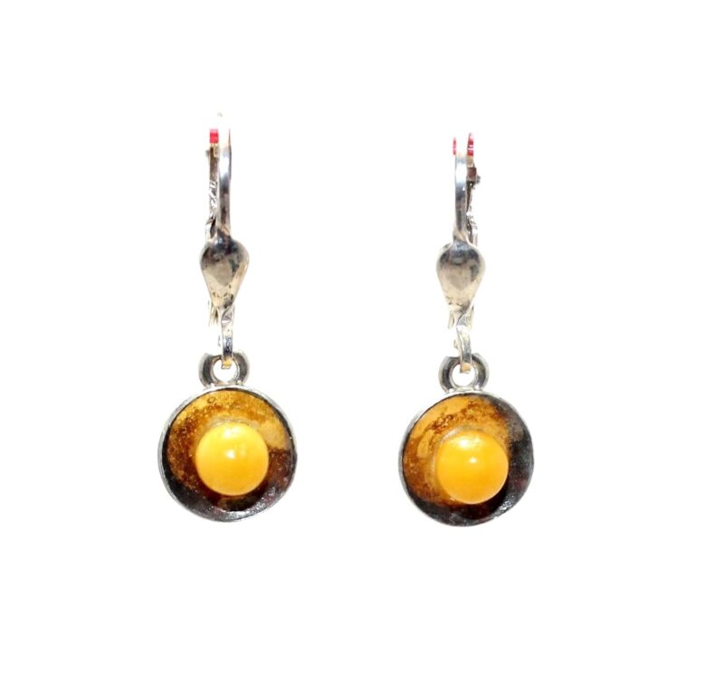 Rajasthan Gems Earrings 925 Sterling Silver Amber Gem Stone Traditional Handmade Women Gift j406