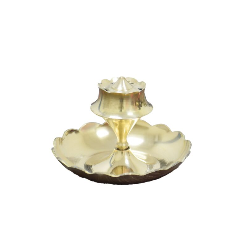 PujaNPujari Agarabatti Stand for Pooja Room - Incense Sticks Stand with ASh Catcher Brass/Puja Room Brass Item