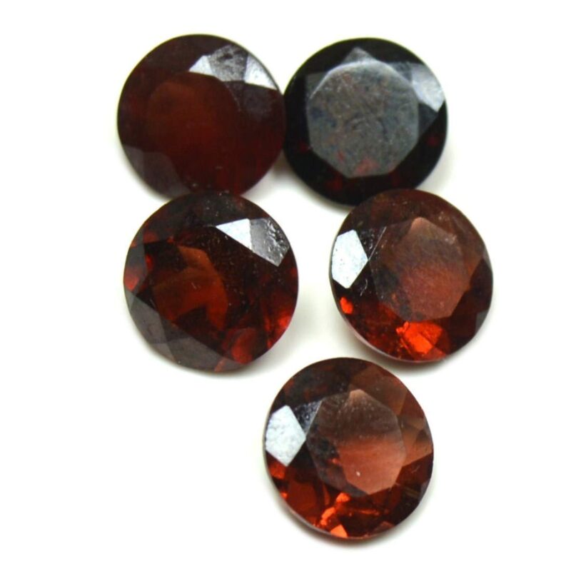 CaratYogi Certified Natural Hessonite Gemstone 11 Ct Gomedh Lots 5 Pcs Round Astrological Jewelry Making