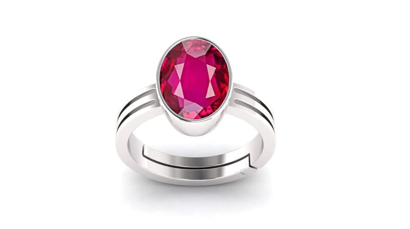 JAGDAMBA GEMS 15.00 Ratti Ruby (Manik/Manikya/Maneek) Gemstone Panchdhatu Ring for Astrological Purpose (Lab - Teseted)