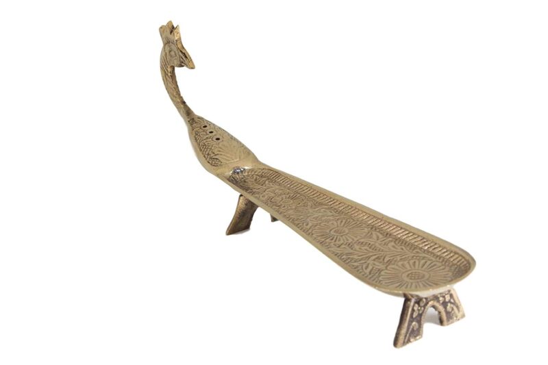 Skywalk Handcrafted Brass Peacock Agarbatti Stand/Brass Incense Stick Holder for Puja