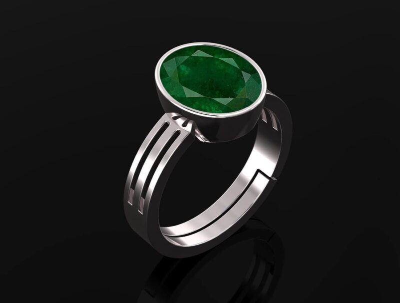 TODANI JEMS Certified 11.25 Ratti 10.62 Carat Emerald Panna Gemstone Ring For Women's and Men's