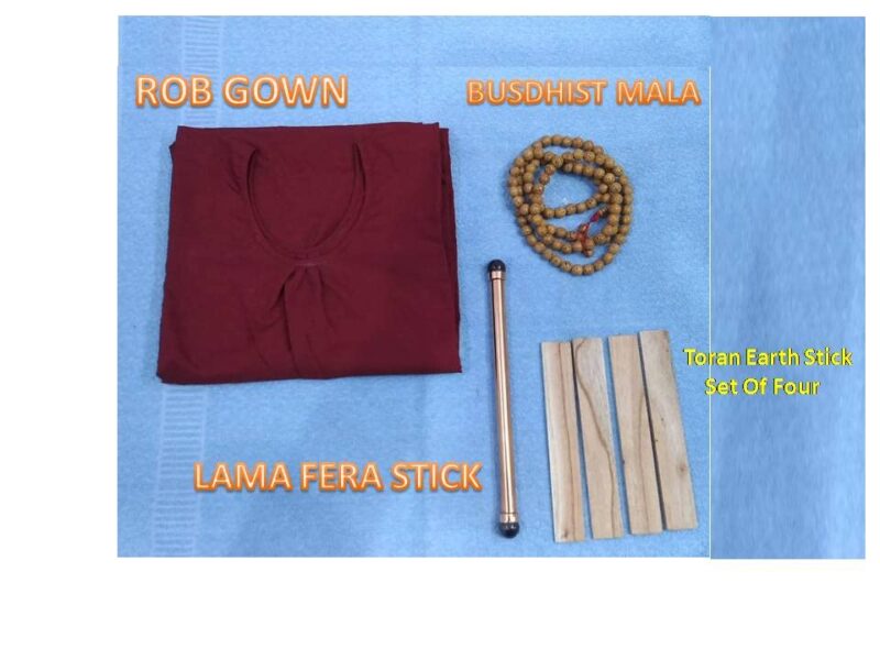 Shubh Sanket Vastu Lama fera 4 in 1 kit with Mala, Stick, Gown, Wooden stick