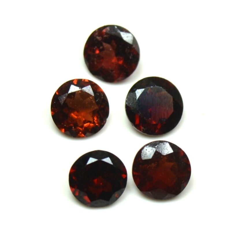 CaratYogi Certified Natural Hessonite Gemstone 11 Ct Gomedh Lots 5 Pcs Round Astrological Jewelry Making