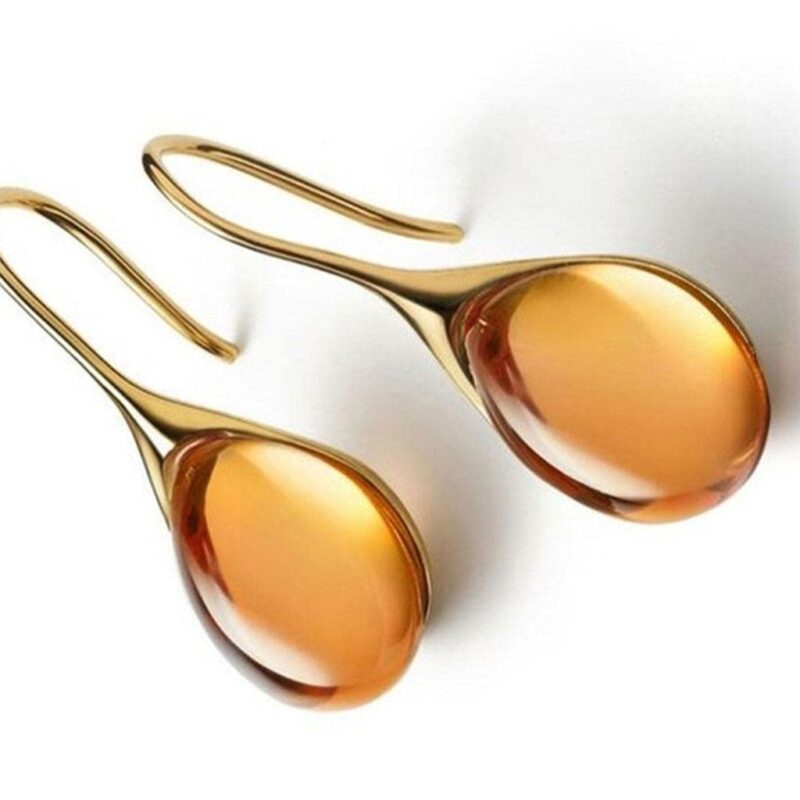 CALANDIS Teardrop Women Natural Stone Hook Dangle Earrings Jewelry for Wedding Amber