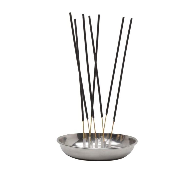 Pass Pass Stainless Steel Agarbatti Stand with Plate Stainless Steel Incense Holder (Silver)