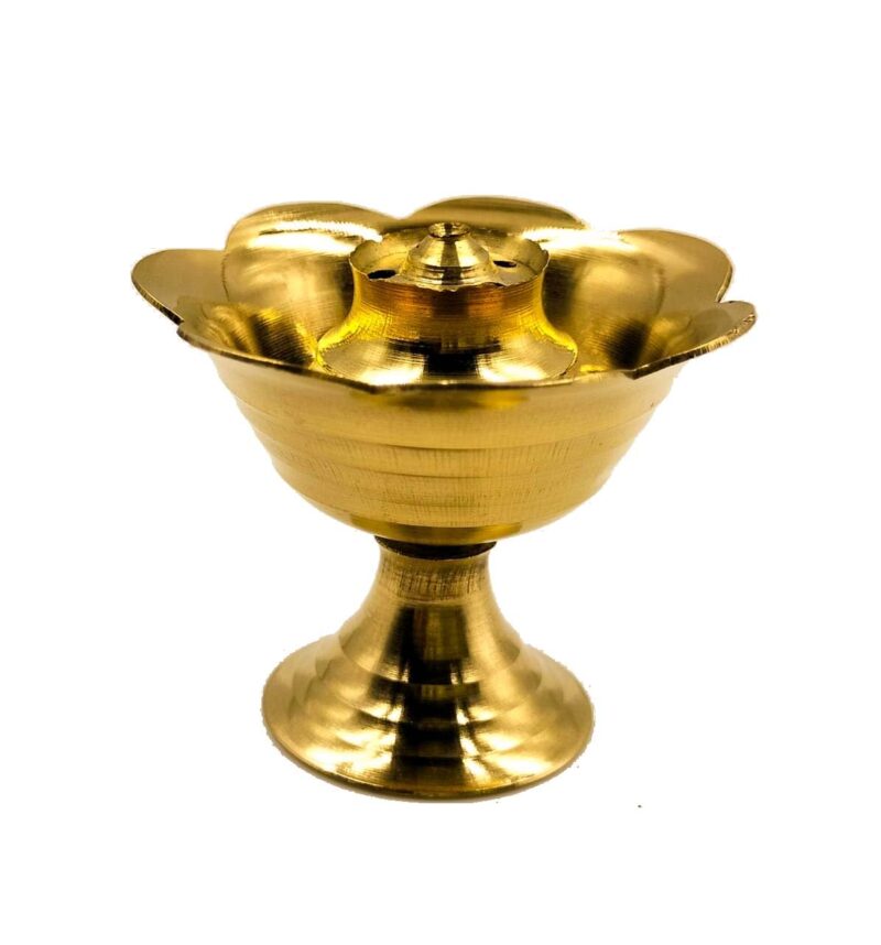 [P.E] Brass Incense Stick Holder with Ash Catcher, Agarbatti Stand, Dhup Dani for Puja, Pooja Item Mandir