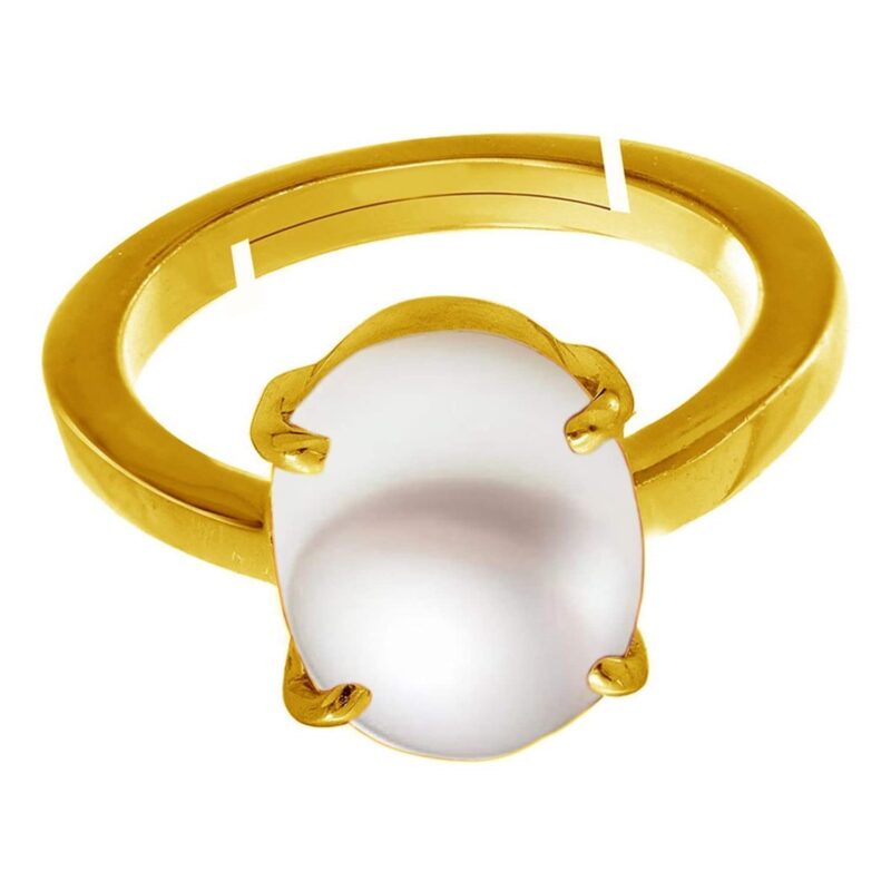 SIDHGEMS South Sea Pearl 14.25 Ratti 13.00 Carat Natural Pearl Gemstone Original Certified Moti Adjustable Astrological panchhdhaatu/Ashtadhatu Gold Ring for Men and Women