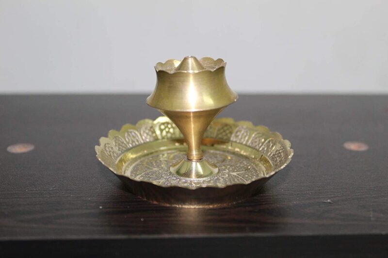 Yashvin Brand Brass Agarbatti Stand/Plate Stand Incense Holder (Golden, 1 Piece)