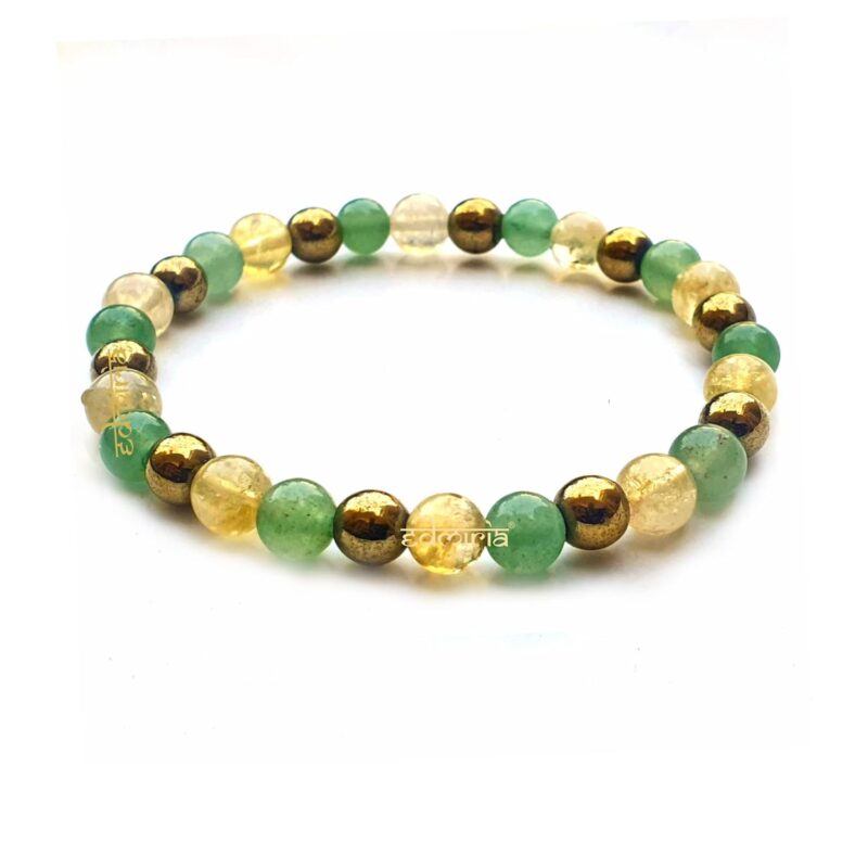 EDMIRIA Money Magnet Bracelet - Pyrite Citrine Aventurine Tiger Eye Amethyst- Attract Money Income Wealth Good Luck Abundance Prosperity Healing Natural Gemstone Bracelet